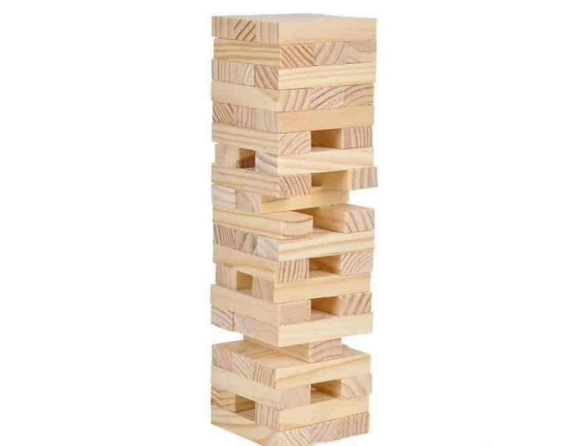 Wooden Stackable Standing Stacking Tumbling Blocks Game Play Toy Janga